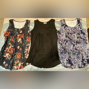 BUNDLE of THREE Size MED Women’s Sleeveless Flowing Tops